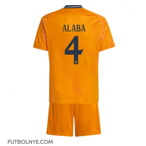 Camiseta Real Madrid David Alaba #4 Visitante Equipación para niños 2024-25 manga corta (+ pantalones cortos)